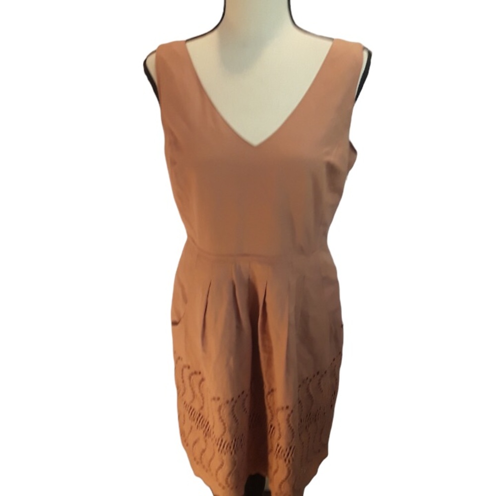 J. Crew Apricot Color Eyelet Bottom Sleeveless Dress